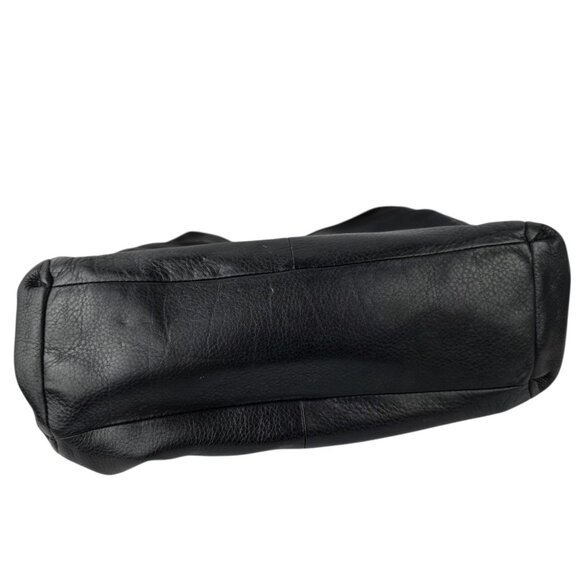 Coach Madison Phoebe Black Pebbled Leather Bag Triple Compartment 14" x 12"x 5" - Picture 4 of 9